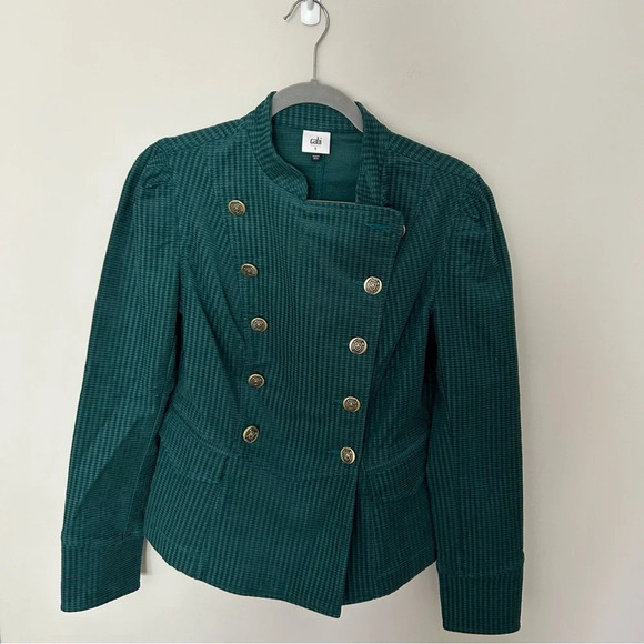 Cabi Lennon Jacket Legion Teal  Gold Button Details Size XS Style #3913 - Picture 4 of 9